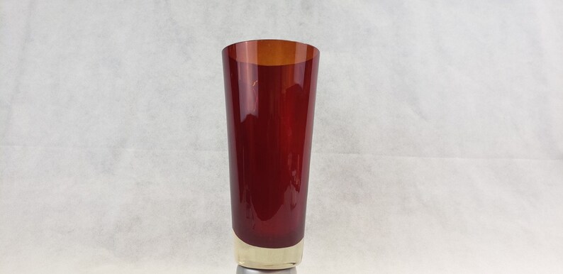 Large Empoli Cranberry Glass Vase image 1