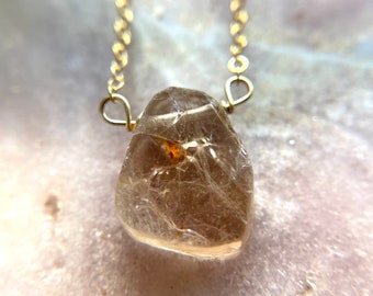 Raw Imperial Topaz Necklace, November Birthstone Necklace, Topaz Jewelry, Necklaces For Women, Gift For Women