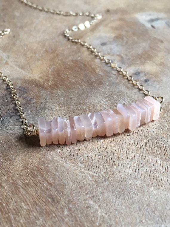 Peach moonstone necklace sale