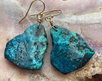 Chrysocolla Earrings, Crystal Earrings, Gemstone Earrings, Gift For Her, Gift For Women