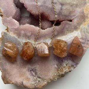 Handcrafted Raw Imperial Topaz Necklace: November Birthstone Jewelry