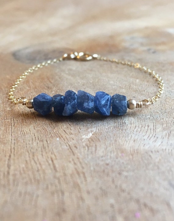 Raw sapphire bracelet deals