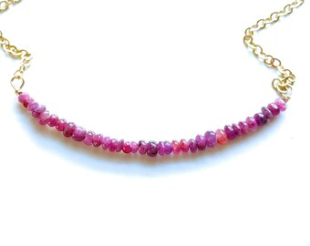 Simple Ruby Necklace - Etsy
