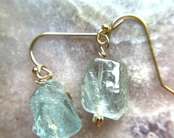 Aquamarine Earrings Dangle, March Birthstone Earrings, Gemstone Earrings, Drop Earrings,Gold Earrings, Gift For Women