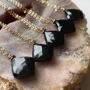 Witchy Necklace, Black Tourmaline Crystal Pendant Necklace, Raw Black Tourmaline Necklace, Crystal Necklace