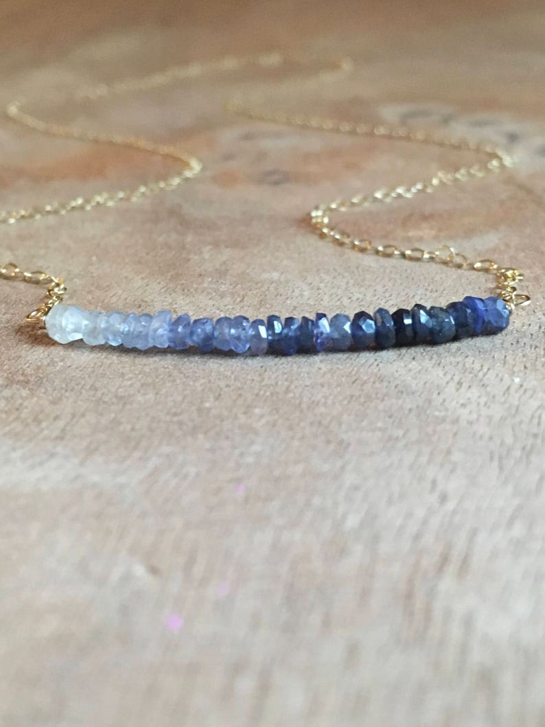 Sapphire Necklace Raw Sapphire Necklace Sapphire September Birthstone Necklace Sapphire Jewelry Gift For Wife Silver or Gold image 4