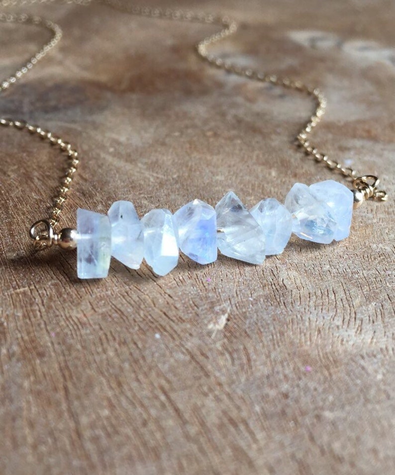 Moonstone Necklace - Moonstone Jewelry - Raw Crystal Necklace - June Birthstone Necklace - Healing Gift For Her - Raw Moonstone Necklace 