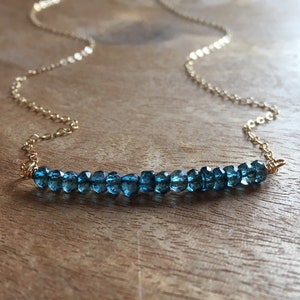 London Blue Topaz Necklace Topaz Gemstone Necklace December Birthstone Necklace Topaz Jewelry Silver or Gold image 6