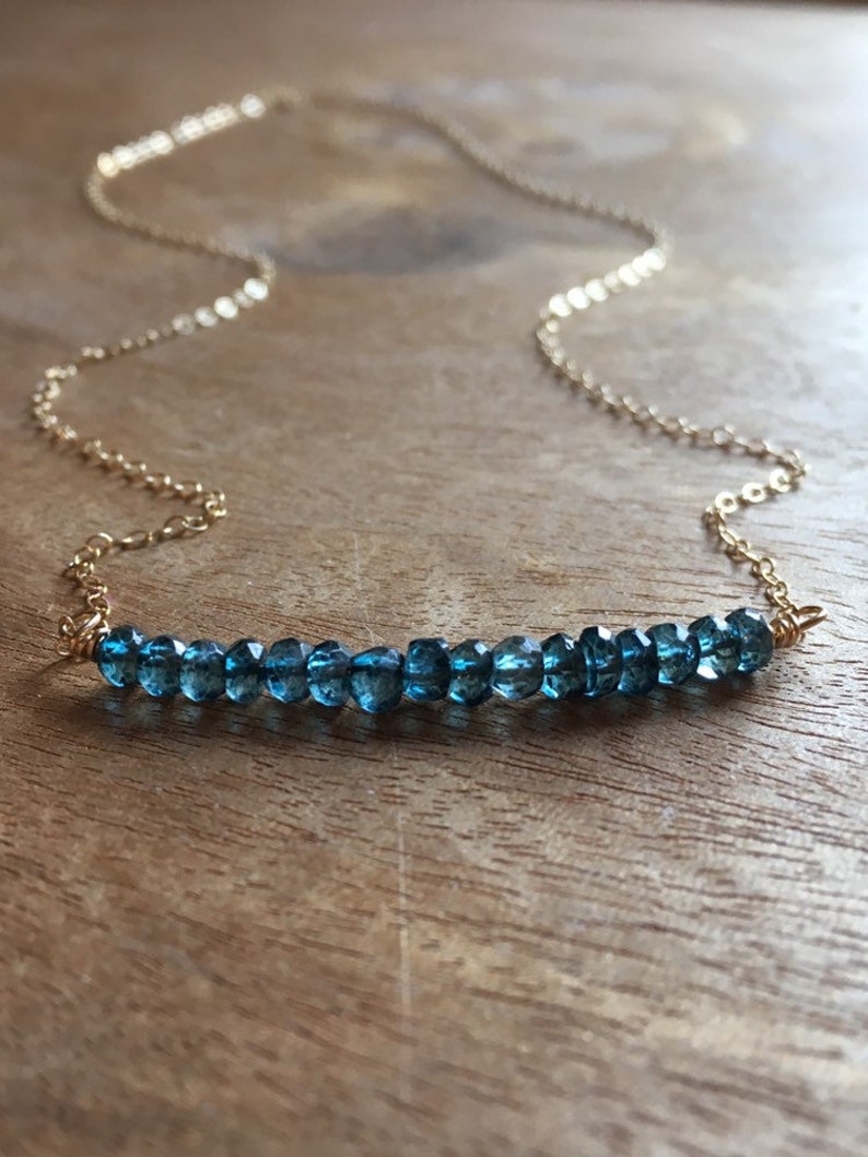 London Blue Topaz Necklace Topaz Gemstone Necklace December Birthstone Necklace Topaz Jewelry Silver or Gold image 6