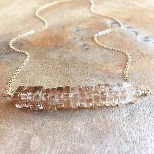 Gold Topaz Necklace , Imperial Topaz Pendant,November Birthstone Necklace, Champagne Topaz Necklace, Necklaces For Women, Gift For Women image 3