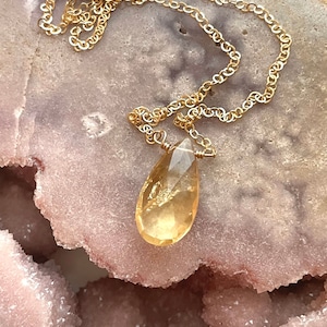 Citrine Necklace Sterling Silver For Women, November Birthstone Jewelry Necklace, Gift For Her
