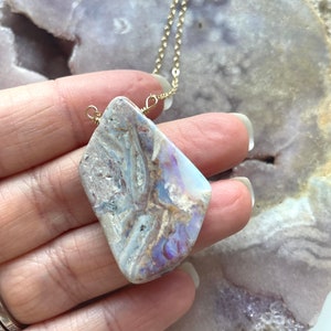 Raw Opal Necklace, Australian Opal, Opal Pendant, Genuine Opal Necklace, Natural Opal Necklace, October Birthstone Necklace, Gift For Women image 5