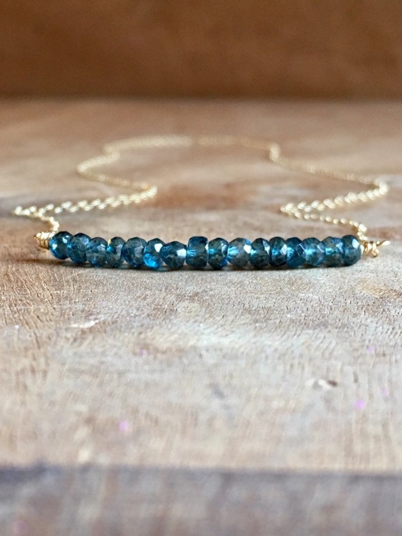 London Blue Topaz Necklace Topaz Gemstone Necklace December Birthstone Necklace Topaz Jewelry Silver or Gold image 3