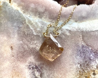 Imperial Topaz Crystal Necklace - Topaz Pendant - November Birthstone Necklace , Birthday Gift For Women, Wife, Mom, Her