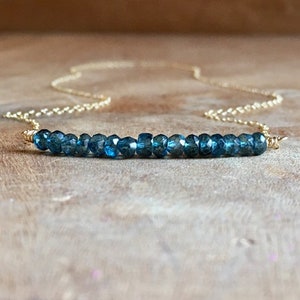 London Blue Topaz Necklace - Topaz Gemstone Necklace - December Birthstone Necklace - Topaz Jewelry - Silver or Gold