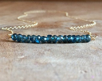 London Blue Topaz Necklace - Topaz Gemstone Necklace - December Birthstone Necklace - Topaz Jewelry - Silver or Gold