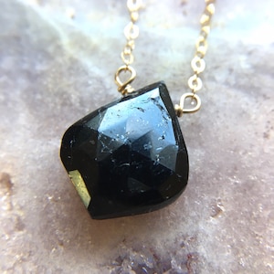 Black Tourmaline Pendant Necklace, Empath Protection Necklace, Crystal Necklace, Gift For Women, Gift For Her