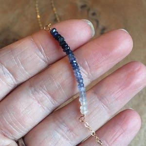 Sapphire Necklace Raw Sapphire Necklace Sapphire September Birthstone Necklace Sapphire Jewelry Gift For Wife Silver or Gold image 5