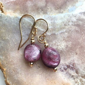 Ruby Earrings, Dangle Earrings, July Birthstone, Genuine Ruby Jewelry, Birthday Gift For Her, Gift For Women