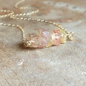 Raw Imperial Topaz Necklace - November Birthstone Necklace - Crystal Necklace - Topaz Jewelry - Sterling Silver Gold Filled - Gift For Her
