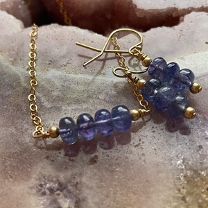 Tanzanite Necklace and Earrings Jewelry Set, December Birthstone Jewelry, Dangle Earrings, Dainty Blue Gemstone Gift For Women