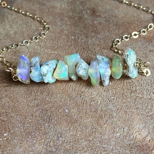 Raw Opal Necklace Opal Necklace Opal Jewelry Opal Raw Crystal Necklace Raw Opal October Birthstone image 2