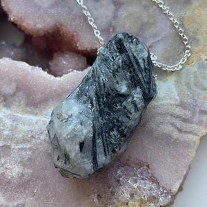 Black Tourmaline Pendant Necklace, Empath Protection Necklace, Crystal Necklace, Gift For Women, Gift For Her