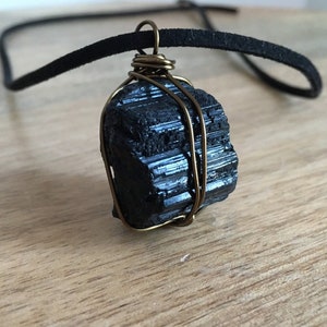 Black Tourmaline Necklace - Raw Black Tourmaline Necklace - Protection Necklace - Raw Stone Necklace - Gift For Men, Necklaces for Men