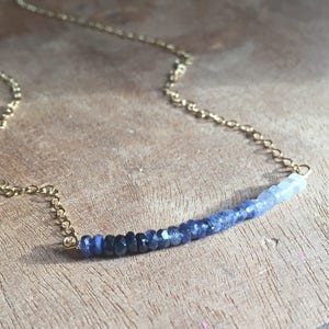 Sapphire Necklace Raw Sapphire Necklace Sapphire September Birthstone Necklace Sapphire Jewelry Gift For Wife Silver or Gold image 7