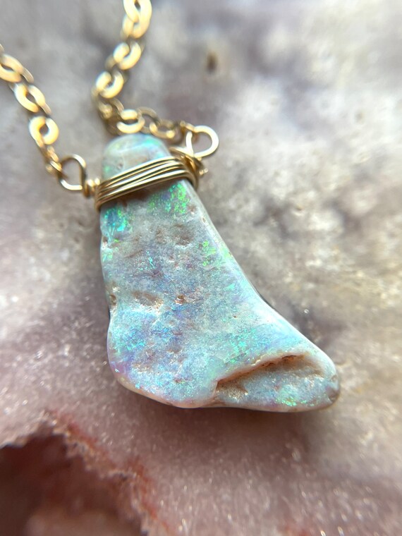 Opal necklace etsy deals