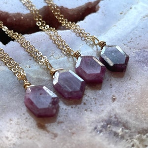 Ruby Necklace, Tiny Raw Ruby Necklace, July Birthstone Necklace, Ruby Choker, 30th Birthday Gift For Her, Necklaces For Women