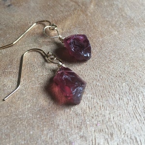 Garnet Drop Earrings, Bohemian Garnet Earrings, January Birthstone, 50th Birthday Gift For Women, 30th Birthday Gift For Her