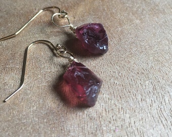 Garnet Drop Earrings, Bohemian Garnet Earrings, January Birthstone, 50th Birthday Gift For Women, 30th Birthday Gift For Her