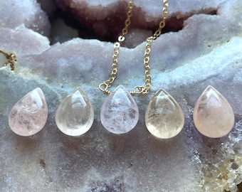 Morganite Necklace, Raw Crystal Necklace, Necklaces For Women, Gift For Her, Gift For Wife