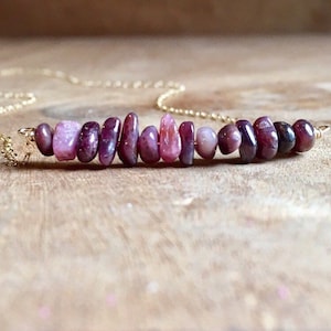 Raw Ruby Necklace, Genuine Ruby Necklace, Ruby Choker Necklace, July Birthstone Necklace For Women