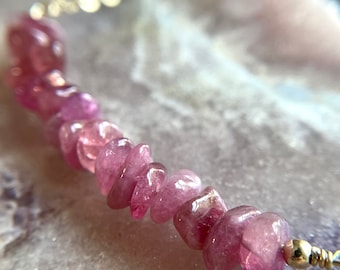 Pink Tourmaline Necklace, October Birthstone Necklace, 18th Birthday Gift Girl, Necklaces For Women