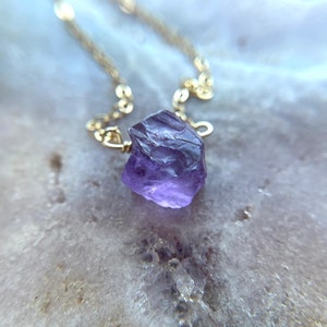 Raw Amethyst Necklace, February Birthstone Jewelry, Amethyst Pendant, Necklace For Women, Gift For Her