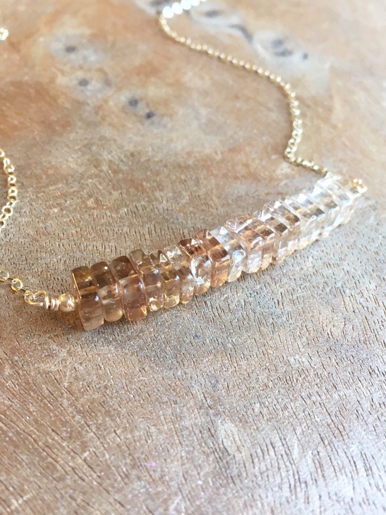 Gold Topaz Necklace , Imperial Topaz Pendant,November Birthstone Necklace, Champagne Topaz Necklace, Necklaces For Women, Gift For Women image 2