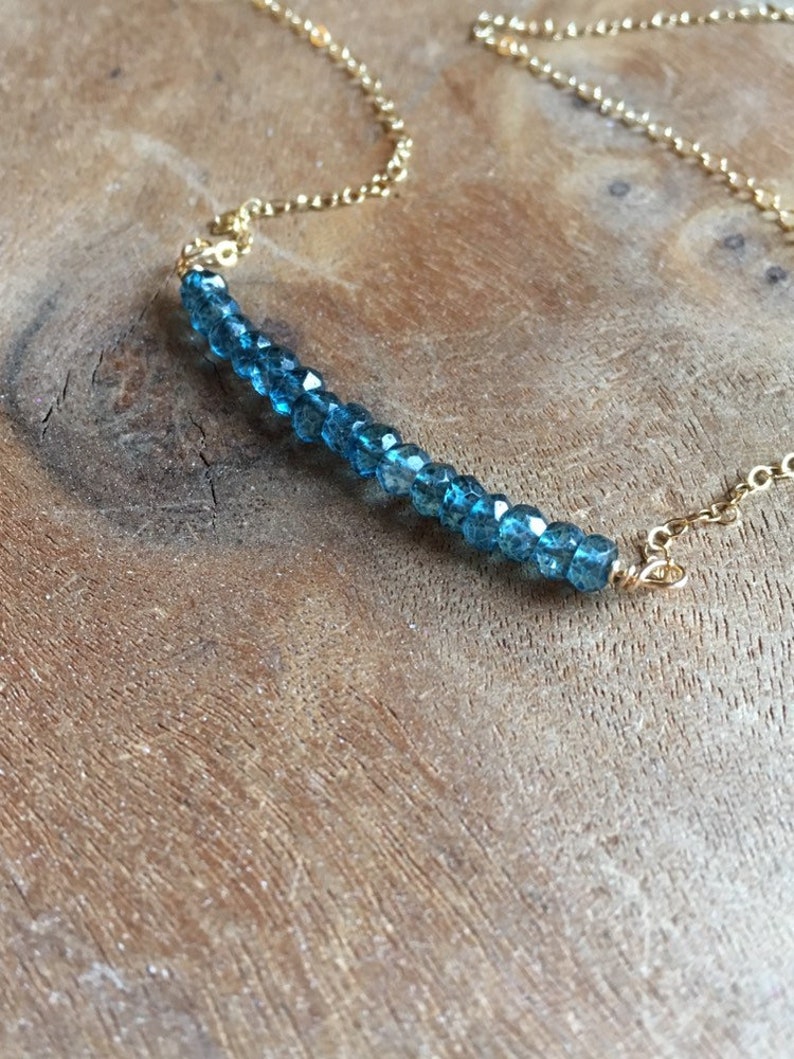 London Blue Topaz Necklace Topaz Gemstone Necklace December Birthstone Necklace Topaz Jewelry Silver or Gold image 5