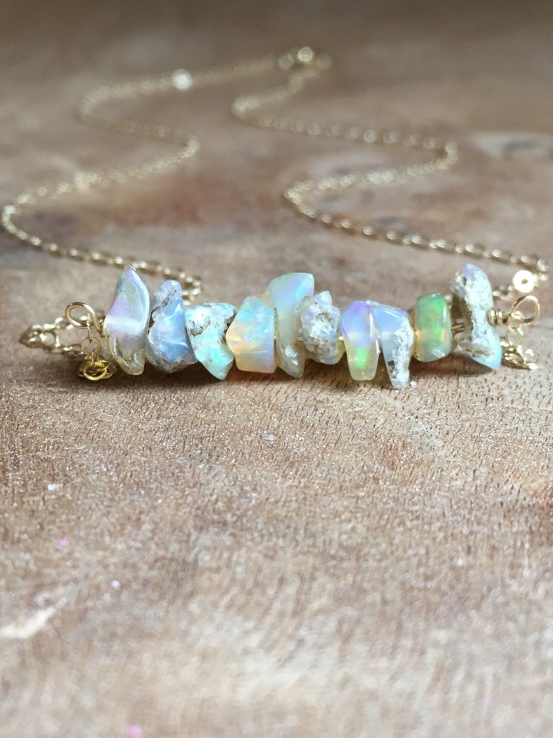 Raw Opal Necklace Opal Necklace Opal Jewelry Opal Raw Crystal Necklace Raw Opal October Birthstone image 6