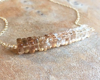 Gold Topaz Necklace , Imperial Topaz Pendant,November Birthstone Necklace, Champagne Topaz Necklace, Necklaces For Women, Gift For Women