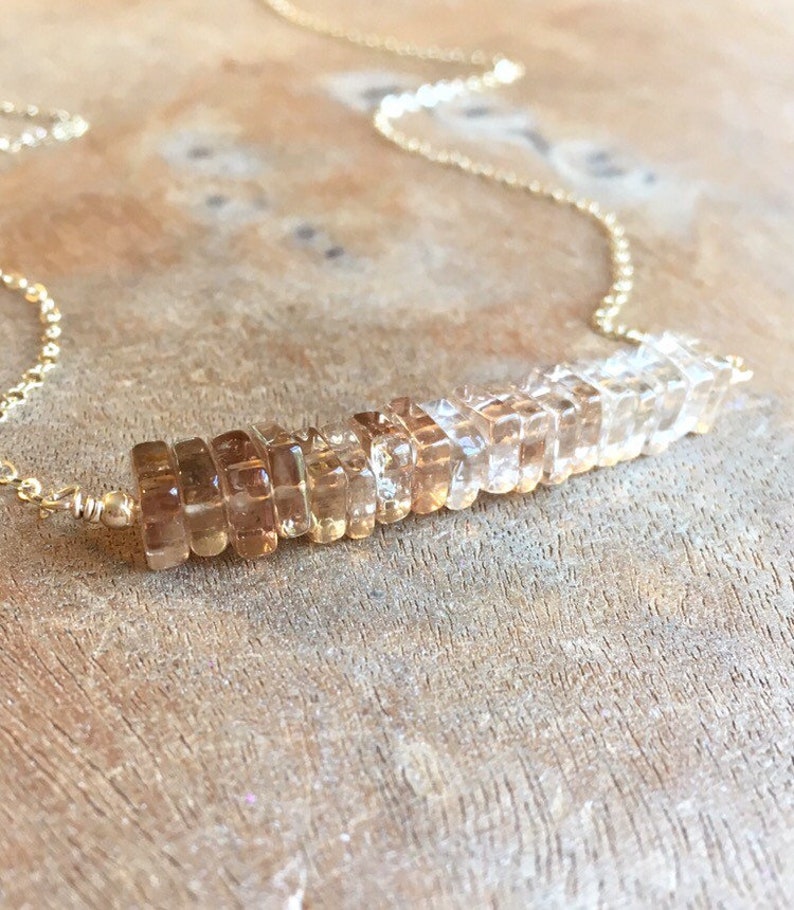 Gold Topaz Necklace , Imperial Topaz Pendant,November Birthstone Necklace, Champagne Topaz Necklace, Necklaces For Women, Gift For Women image 1