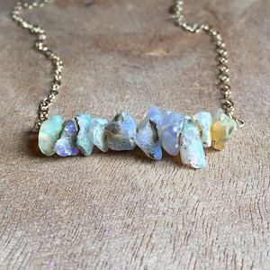 Raw Opal Necklace - Opal Necklace - Opal Jewelry - Opal - Raw Crystal Necklace -Raw Opal - October Birthstone