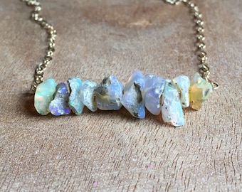 Raw Opal Necklace - Opal Necklace - Opal Jewelry - Opal - Raw Crystal Necklace -Raw Opal - October Birthstone