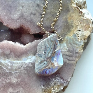 Raw Opal Necklace, Australian Opal, Opal Pendant, Genuine Opal Necklace, Natural Opal Necklace, October Birthstone Necklace, Gift For Women image 10