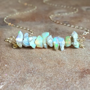 Raw Opal Necklace Opal Necklace Opal Jewelry Opal Raw Crystal Necklace Raw Opal October Birthstone image 7