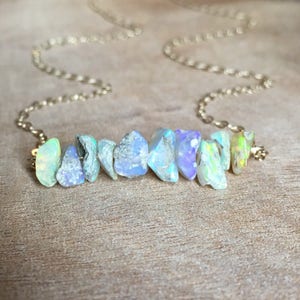 Raw Opal Necklace Opal Necklace Opal Jewelry Opal Raw Crystal Necklace Raw Opal October Birthstone image 4