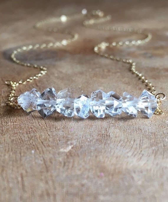 Herkimer diamond necklace best sale etsy
