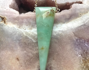 Chrysoprase Pendant Necklace, Statement Necklace, Crystal Necklace, Necklaces For Women, Gift For Women