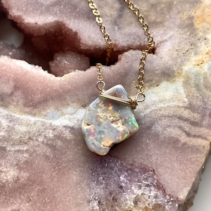 Opal Necklace Raw Opal Necklace October Birthstone Necklace Opal Jewelry Raw Stone Necklace Gift For Mom Raw Opal Bild 8